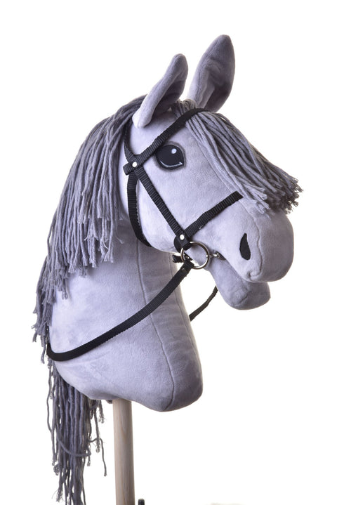 Bridle black with reins from strap 1